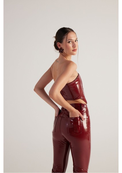 Fermuar Kapamalı Rugan Bria Büstiyer Bordo fırsatları