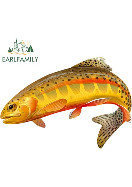 YT-139591-13CM Earlfamıly 13CM Gökkuşağı Alabalık Balığı Renkli Araba Sticker Çizilmeye Dayanıklı Araba Çıkartmaları Su Geçirmez Buzdolabı Araba Süslemesi Jdm Suv Için (Yurt Dışından)