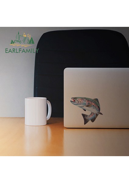 YT-139591-13CM Earlfamıly 13CM Gökkuşağı Alabalık Balığı Renkli Araba Sticker Çizilmeye Dayanıklı Araba Çıkartmaları Su Geçirmez Buzdolabı Araba Süslemesi Jdm Suv Için (Yurt Dışından) indirimleri