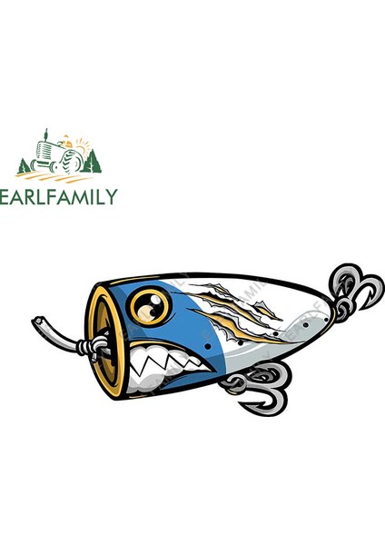 Altın Earlfamıly 13CM Balık Yemi Araba Sticker Vinil Su Geçirmez Sticker Dizüstü Araba Bagaj Araba Sarım Özel Baskı Pencere Sticker (Yurt Dışından)