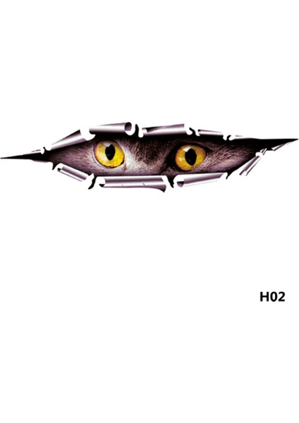 H02 Gerçekçi 3D Araba Sticker Yaratıcı Modifiye Stickerlar Gözüken Canavar Su Geçirmez Araba Stil Sticker Dekorasyonu (Yurt Dışından)