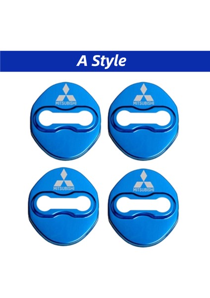 A-Mavi M Mitsubishi Outlander Pajero Sport Eclipse Cross Asx Lancer-Ex Phev Ev Sticker Aksesuarları Için Araba Kapı Kilidi Kapağı Amblem Kılıfı (Yurt Dışından)
