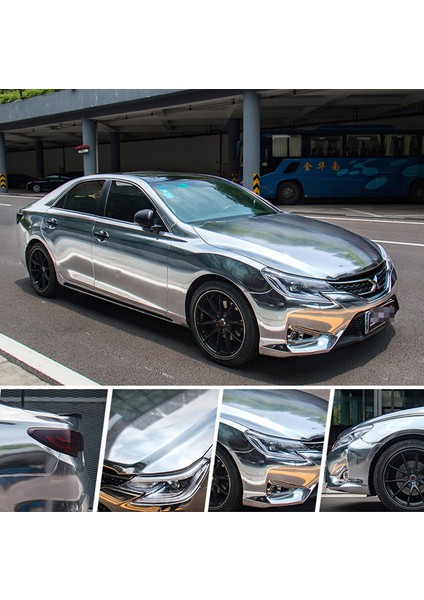 20CM x 152CM Gümüş Ayna Krom Elektrokaplama Vinil Araba Kaplama Folyo Sticker Oto Motosiklet Dekorasyon Membranı Stick Orıno Wraps (Yurt Dışından) fiyatları