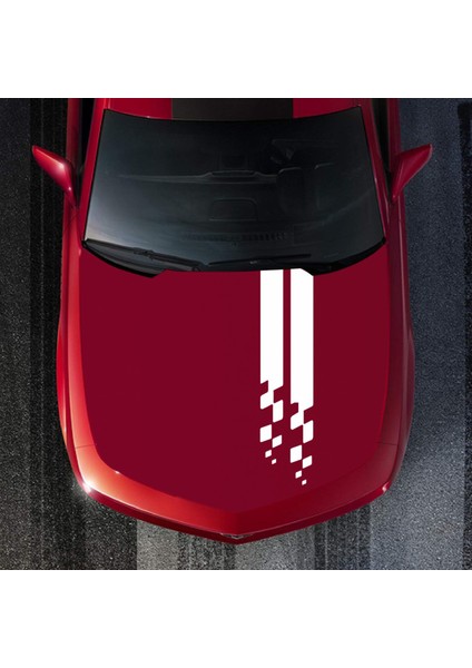 Kırmızı Araba Sticker Motor Kaputu Vinil Film Etiketler Kaput Süsleme Şeritleri Gövde Sticker Yarış Şeritleri Stickerlar Araba Yöntem (Yurt Dışından) fiyatları