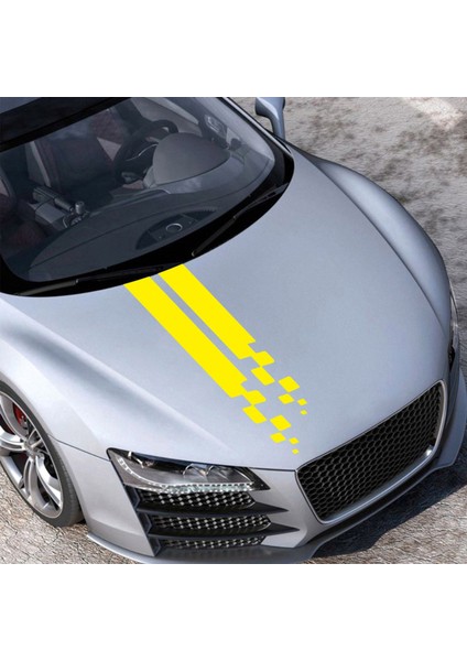 Kırmızı Araba Sticker Motor Kaputu Vinil Film Etiketler Kaput Süsleme Şeritleri Gövde Sticker Yarış Şeritleri Stickerlar Araba Yöntem (Yurt Dışından) fırsatları