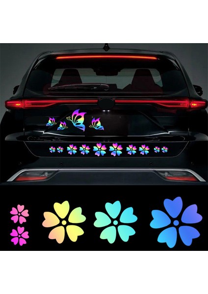 4 Adet Kelebek Araba Sticker Çiçek Kelebek Ayak Izi Şekil Yansıtıcı Vinil Oto Etiket Su Geçirmez Kapak Çizik Dış Aksesuar (Yurt Dışından) modelleri