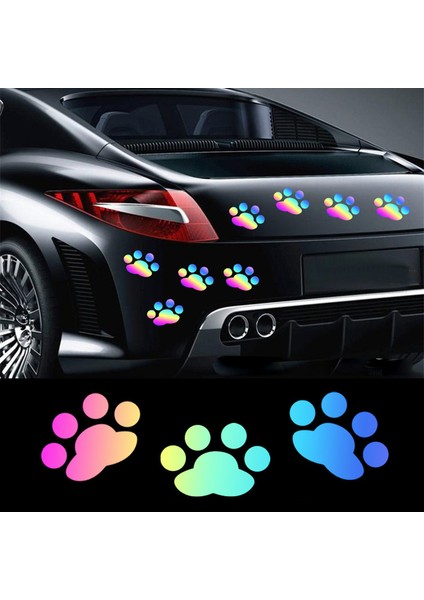 4 Adet Kelebek Araba Sticker Çiçek Kelebek Ayak Izi Şekil Yansıtıcı Vinil Oto Etiket Su Geçirmez Kapak Çizik Dış Aksesuar (Yurt Dışından) fırsatları