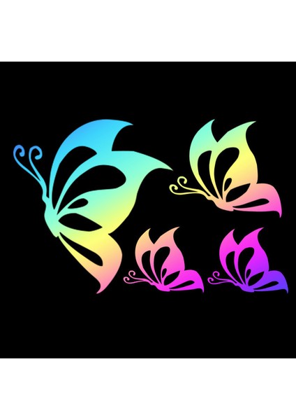 4 Adet Kelebek Araba Sticker Çiçek Kelebek Ayak Izi Şekil Yansıtıcı Vinil Oto Etiket Su Geçirmez Kapak Çizik Dış Aksesuar (Yurt Dışından) indirimleri