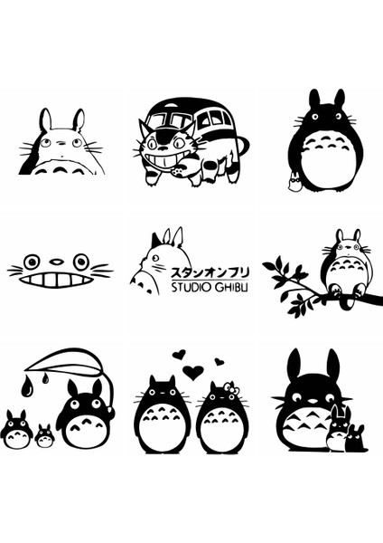 Beyaz Stil Beden Xl Çizgi Film Totoro Araba Sticker Vinil Decal Arka Görüş Aynası Araba Baş Motor Kapağı Pencereler Dekorasyon (Yurt Dışından)