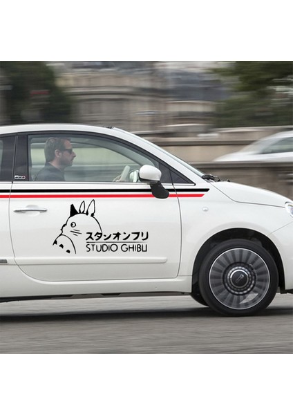 Beyaz Stil Beden Xl Çizgi Film Totoro Araba Sticker Vinil Decal Arka Görüş Aynası Araba Baş Motor Kapağı Pencereler Dekorasyon (Yurt Dışından)