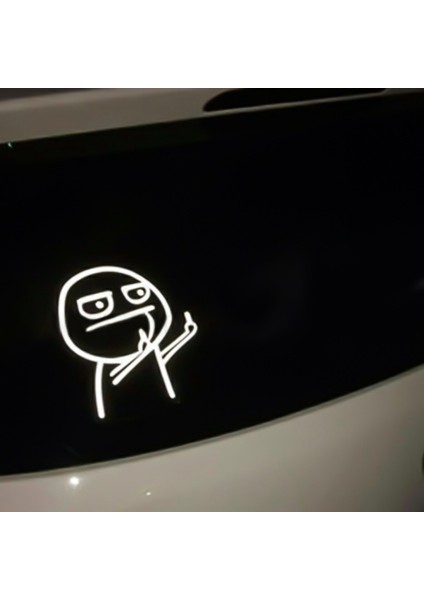 Beyaz Araba Oto Sticker Komik Karikatür Orta Parmak Yakıt Tankı Iğnesi Tam Dolu Hellaflush Yansıtıcı Vinil Etiket Tenezzül Su Geçirmez (Yurt Dışından) fırsatları