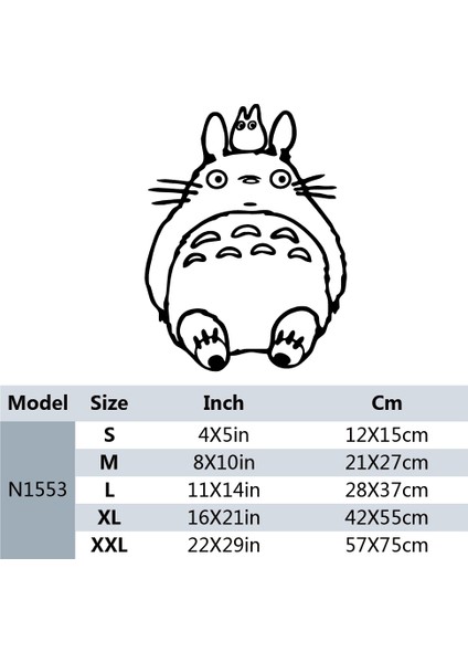 Gri Tarzı Beden Xxl Çizgi Film Totoro Araba Sticker Vinil Decal Arka Görüş Aynası Araba Baş Motor Kapağı Pencereler Dekorasyon (Yurt Dışından)