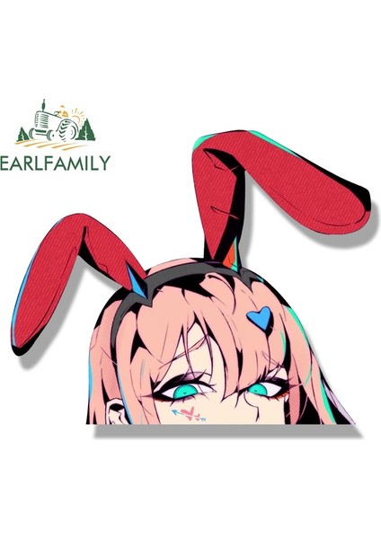 13CM Earlfamıly Tavşan Kız Zero Two Fanart Peeker Araba Sticker Sevgili Içinde Franxx Anime Taslak Çıkartması Jdm Karikatür Grafiti Etiketler (Yurt Dışından) fırsatları