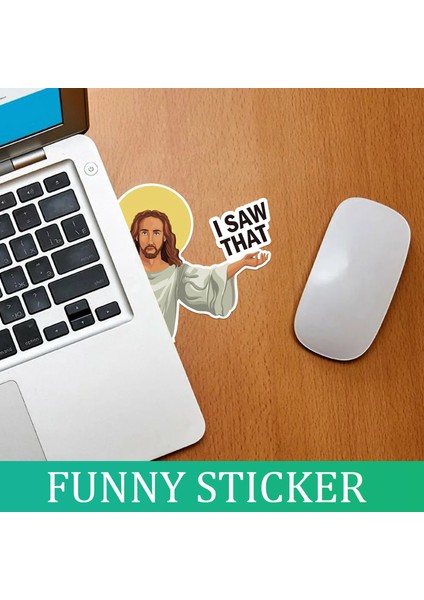No.1 Boyutu Komik Araba Sticker Isa Onu Gördüm Vinil Sticker Su Geçirmez Inanç Çıkartmaları Laptoplar Su Şişeleri Hristiyan Hediyeler (Yurt Dışından)