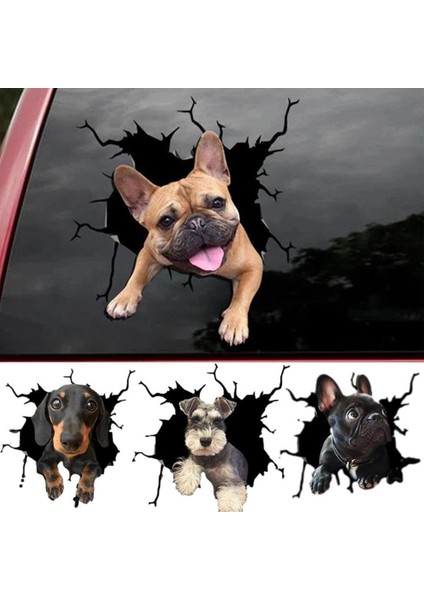 D 3D Komik Mops Köpek Pvc Araç Sticker Pencere Çıkartması Su Geçirmez Sevimli Evcil Hayvan Yavru Araç Ev Dekorasyon Sticker Araba Aksesuarı (Yurt Dışından) fiyatları