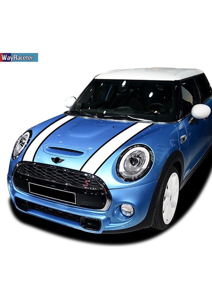 Gri ve Beyaz Mını Cooper R55 R56 R57 R58 R59 R60 R50 R52 R53 F54 F55 F56 F60 Için Araba Kaput Etiketi Motor Kapağı Ralli Çizgisi Sticker (Yurt Dışından)