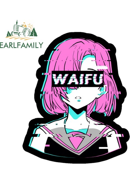 YT-145527-13CM Earlfamıly 13 cm Neon Kız Araba Tampon Sticker Pencere Otomobil Sticker Hava Koşullandırıcı Su Geçirmez Anime Kamyonet Jdm Rv Için (Yurt Dışından)