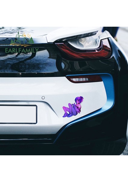 YT-145527-13CM Earlfamıly 13 cm Neon Kız Araba Tampon Sticker Pencere Otomobil Sticker Hava Koşullandırıcı Su Geçirmez Anime Kamyonet Jdm Rv Için (Yurt Dışından) fırsatları