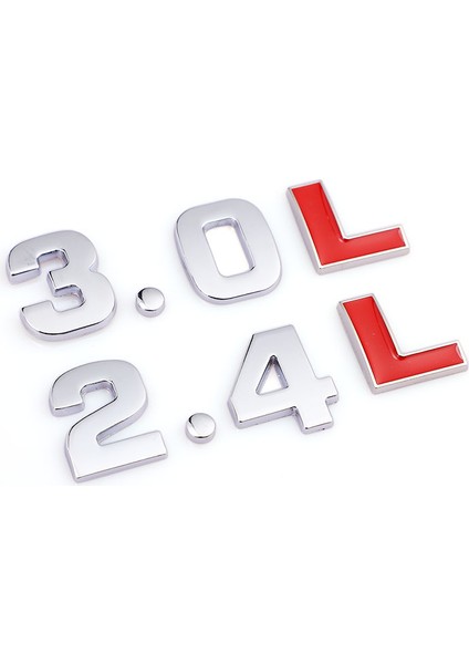 2.4l Metal 3D L Oto Araba Rozeti Sticker Arka Bagaj ve Çıkartma Audi A3 A4 A5 A6 A7 Bmw Honda Için (Yurt Dışından)