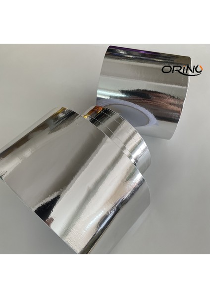 10CM x 300CM 10CM Genişlik Parlak Krom Ayna Gümüşü Vinil Kaplama Sticker Etiket Film Levha Hava Salınımı Kendinden Yapışkanlı (Yurt Dışından)