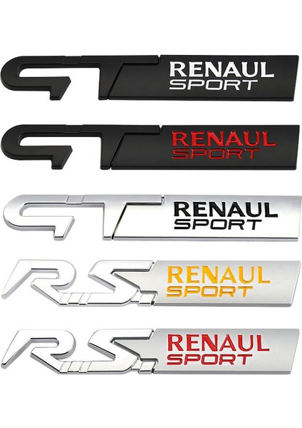 Gümüş Rengi Renault Clio Scenic Laguna Logan Megane Koleos Sandero Safrane Velsatis Arkana Espace Için Araba Sticker Gt Sport Logo Amblemi Etiketi (Yurt Dışından) fırsatları