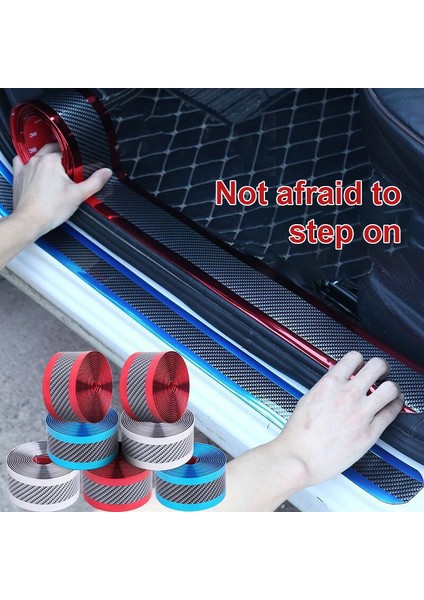 No.2 Boyutu 1m Araba Sticker Kendin Yap Koruyucu Şerit Oto Kapı Eşiği Yan Ayna Çizik Önleyici Bant Karbon Fiber Su Geçirmez Koruma Filmi (Yurt Dışından)
