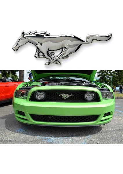 Çıkartma-Gümüş 3D 15.5cm Koşan At Logosu Metal Araba Sticker Çamurluk Rozeti Krom Etiket Araç Stili Ford Mustrng Ferrari Araba Penceresi Için (Yurt Dışından) fiyatları