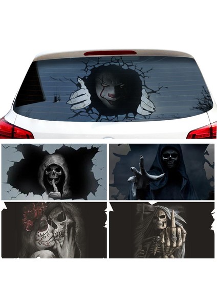 B-01 Araba H Sticker Arka Cam Sticker Pvc Vinil Kaplama Filmi 3D Şeffaf Cam Sticker (Yurt Dışından)