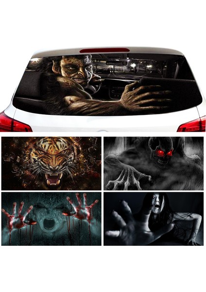 B-01 Araba H Sticker Arka Cam Sticker Pvc Vinil Kaplama Filmi 3D Şeffaf Cam Sticker (Yurt Dışından)