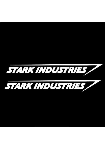Beyaz 2 Adet Stark Industries Araba Gövde Şerit Sticker Vinil Etiket Iron Man Araba Stili Jdm Yarış, 20CM*3CM (Yurt Dışından)