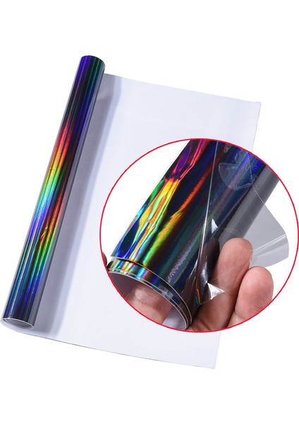 20X30CM Holografik Lazer Krom Siyah Araba Sticker Araba Içi Kaplama Vinil Film Levha Siyah ile Gökkuşağı Çıkartmalar (Yurt Dışından)