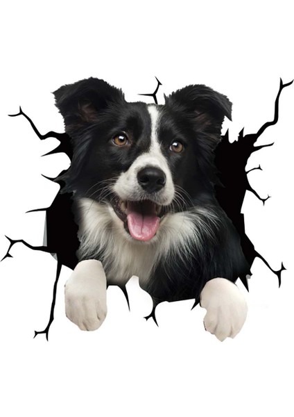 STIL16 1pc Oto Arka Cam Sticker Yavru Kırık Cam Sticker Elektrostatik 3D Simülasyon Fransız Bulldog Araba Sticker'ları (Yurt Dışından)