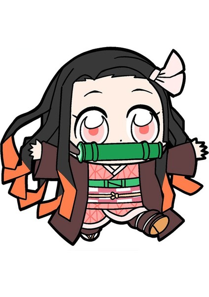 10CM Yapışkan Demon Slayer Sevimli Komik Anime Araba Sticker Çıkartma Su Geçirmez Motosiklet Off-Road Laptop Pencere Duvar Bagaj Gitar Vinil (Yurt Dışından)