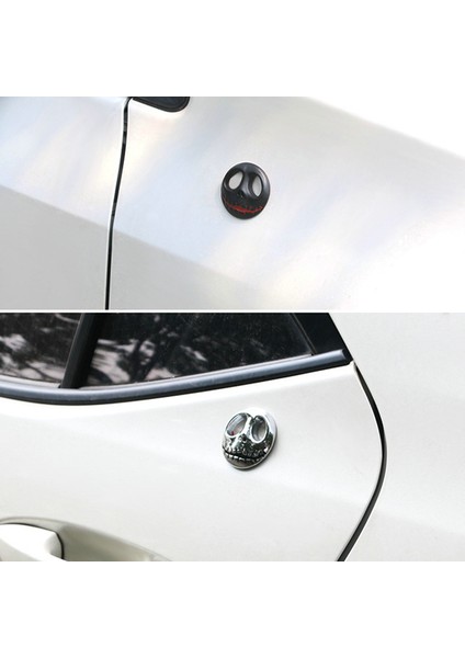 Gümüş Rengi 3D Metal Araba Sticker Motosiklet Rozet Amblemi Sticker Jack Skellington Kafatası Tuning Etiketler Araba-Stil Aksesuarları Dekorasyon (Yurt Dışından) modelleri