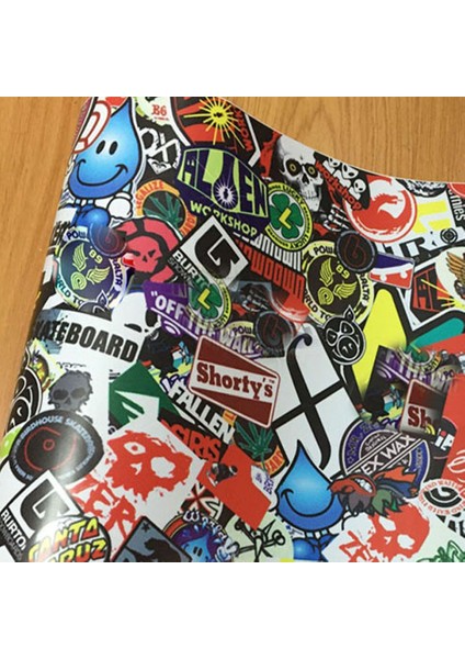 20CM x 152CM 152CM Sıcak Kafatası Sticker Graffiti Stickerbomb Vinil Wrap Araba Motosiklet Scooter Kaplama Çıkartma Film Hava Kabarcığı (Yurt Dışından)