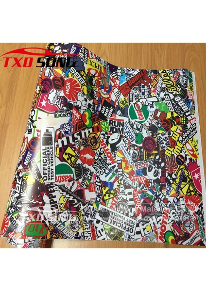 20CM x 152CM 152CM Sıcak Kafatası Sticker Graffiti Stickerbomb Vinil Wrap Araba Motosiklet Scooter Kaplama Çıkartma Film Hava Kabarcığı (Yurt Dışından) fiyatları