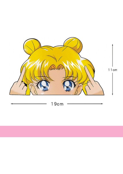 6-Büyük Araba Sticker Ay Savaşçısı Ay Işığında Tsukino Usagi Güzel Sevimli Çizgi Film Yansıtıcı Yaratıcı Rüzgarlık Araba Tuning Stil D30 (Yurt Dışından)