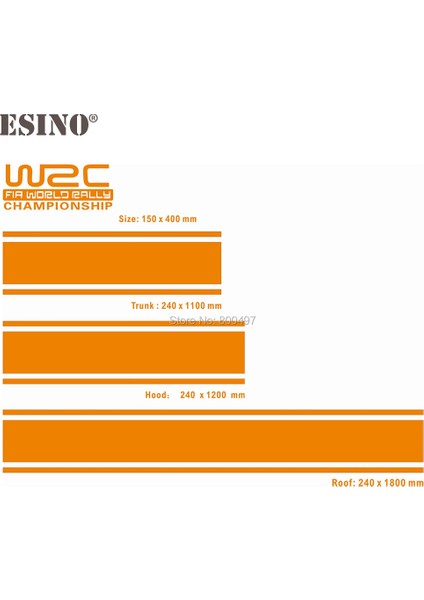 Parlak Turuncu Yeni Wrc Fıa Dünya Ralli Şampiyonu Ayar Araba Kaput Çatı Bagaj Vinil Sticker Yarış Ralli Spor Pvc Etiket Araba Aksesuarları (Yurt Dışından)