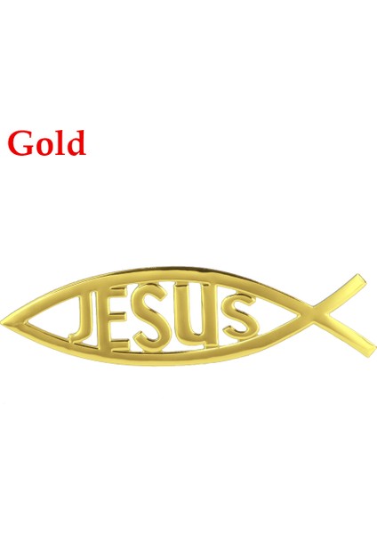 Sarı Araç Süsleme Isa Balığı Sembolü Logo Araç Rozeti Sticker Çıkartma Evrensel 3D Hristiyan Araba & Kamyon Dekoratif Sticker (Yurt Dışından)