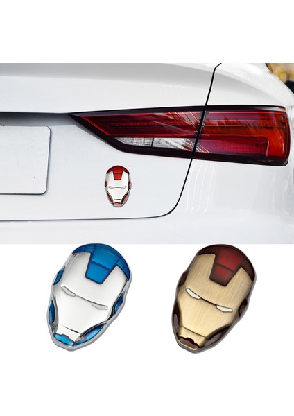 M-06 3D Alaşım Metal Kask Amblem Maskesi Rozeti Yaratıcı Araba Sticker Süsleme Aksesuarları Çıkartması Audı Bmw Vw Fıat Kıa Demir Adam (Yurt Dışından)