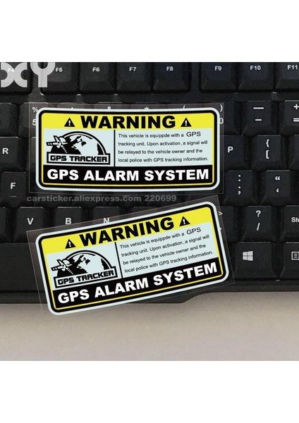 9CMX4CM 2 Adet Uyarı Gps Alarm Sistemi Takip Hırsızlık Önleyici Dekal Reflektif Tip Araba Stickerları Için Motor, Araç (Yurt Dışından)