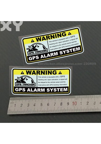 9CMX4CM 2 Adet Uyarı Gps Alarm Sistemi Takip Hırsızlık Önleyici Dekal Reflektif Tip Araba Stickerları Için Motor, Araç (Yurt Dışından)