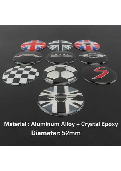 S Beden Mini Cooper S Jcw One + R55 R56 R60 R61 F54 F55 F56 F60 Clubman Countryman Için 52MM Araba Süsleme Tekerlek Merkezi Kapağı Sticker Hub Kapağı - E Ticaret (Yurt Dışından)