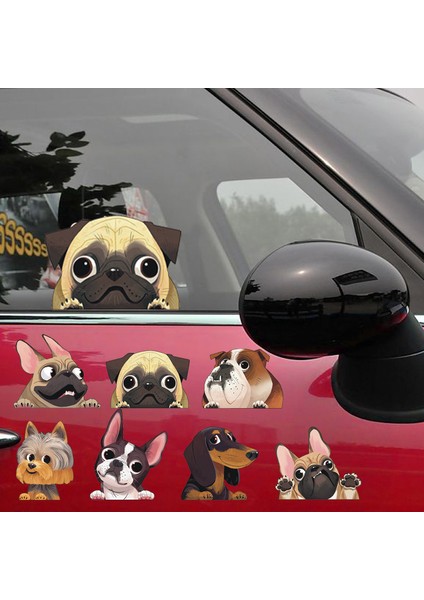 Stil 05 Araç Sticker Yansıtıcı Sevimli Köpek Vinil Sticker Bulldog Shar Pei Sarılmış Köpek Sevimli Stil Yaratıcı Stickerlar Için Cam Ön Camına (Yurt Dışından)