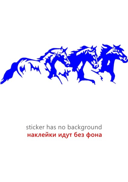 30X9.6 cm Koşan Atlar Vinil Araba Stickerı Su Geçirmez Serin Çıkarılabilir Araba Çıkartması Kendinden Yapışkanlı Araba Stickerları (Yurt Dışından)