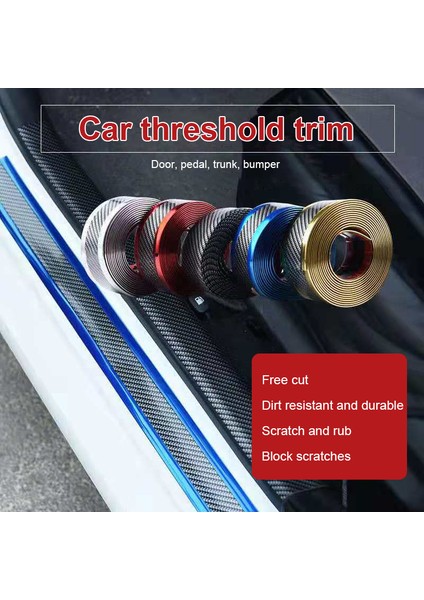 No.4 Boyutu 1m Araba Sticker Kendin Yap Koruyucu Şerit Oto Kapı Eşiği Yan Ayna Çizik Önleyici Bant Karbon Fiber Su Geçirmez Koruma Filmi (Yurt Dışından) indirimleri