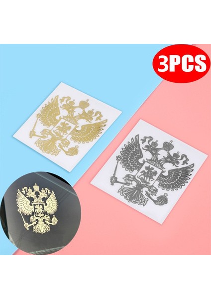 S Beden Rusya Armaları Nikel Metal Araba Sticker Etiketler Rusya Federasyonu Kartal Amblemi Araba Sticker Altın Gümüş (Yurt Dışından) fiyatları