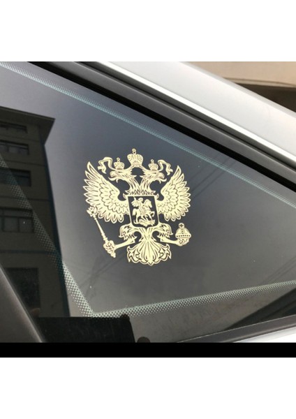S Beden Rusya Armaları Nikel Metal Araba Sticker Etiketler Rusya Federasyonu Kartal Amblemi Araba Sticker Altın Gümüş (Yurt Dışından) fırsatları