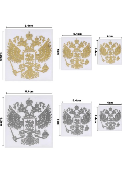 S Beden Rusya Armaları Nikel Metal Araba Sticker Etiketler Rusya Federasyonu Kartal Amblemi Araba Sticker Altın Gümüş (Yurt Dışından) indirimleri