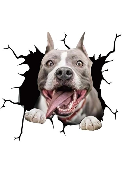 STIL21 1pc Oto Arka Cam Sticker Yavru Kırık Cam Sticker Elektrostatik 3D Simülasyon Fransız Bulldog Araba Sticker'ları (Yurt Dışından)